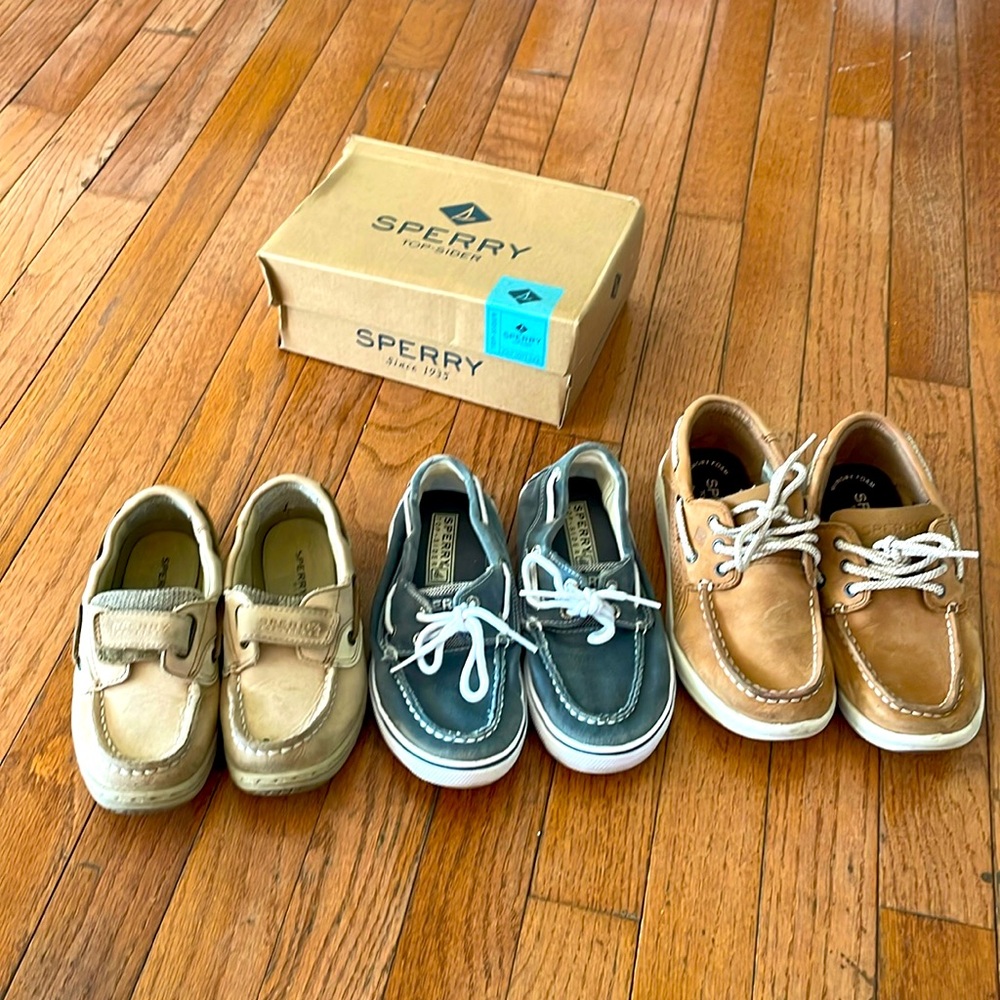 Three pairs boys sperry top siders